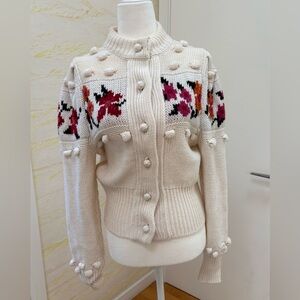 Hayley Menzies Cream Floral Cardigan